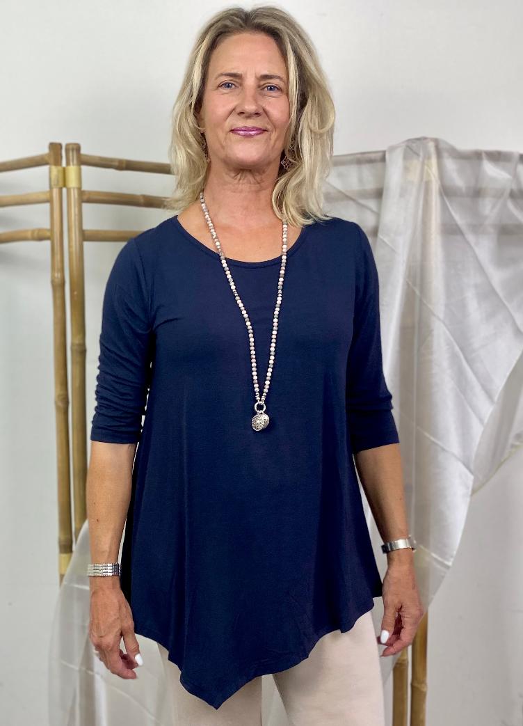 Zipfelshirt asymmetrisch 3/4Arm - 1
