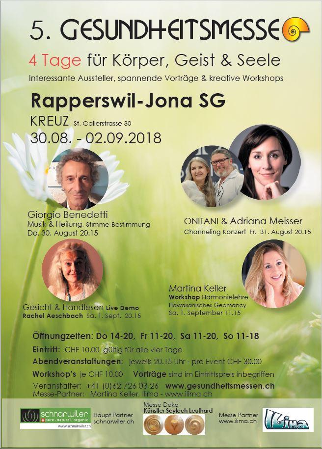 Gesundheitsmesse Rapperswil-Jona, 30.8.-2.9.2018