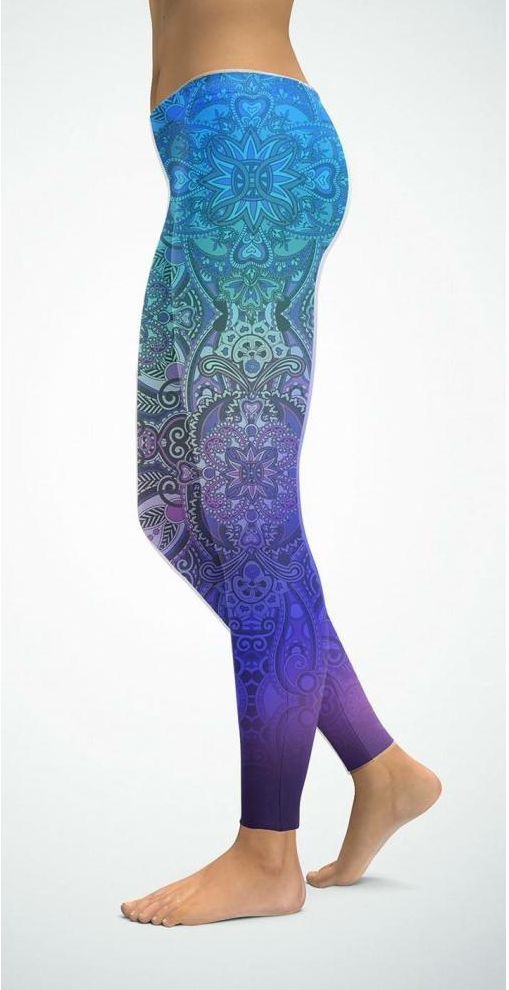 Leggins Mandala Rainbow Blue