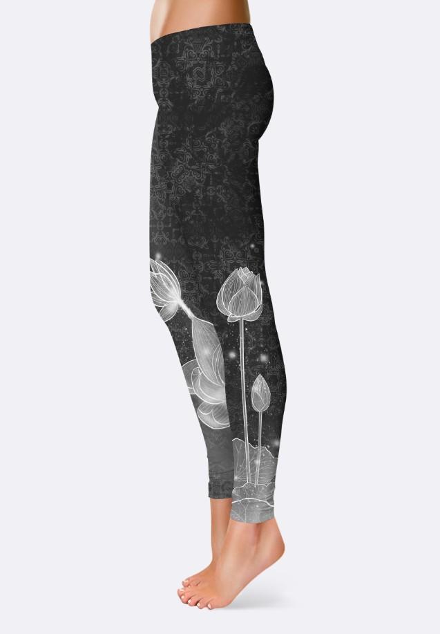 Leggins Grey Flowers