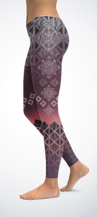 Leggins Mandala Red Ornament